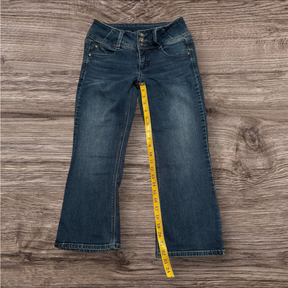 Signature Studio Blue Denim CAPRI Jeans Womens Size 6 Zip Button - Picture 9 of 16